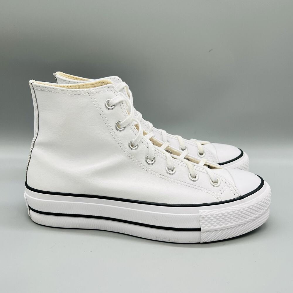 Converse Shoes Women 8.5 White Leather All Star 2 High Top Platform Sneaker